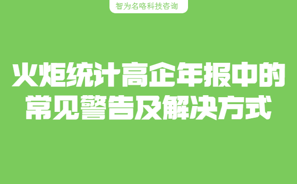 火炬統(tǒng)計(jì)高企年報(bào)中的常見警告及解決方式