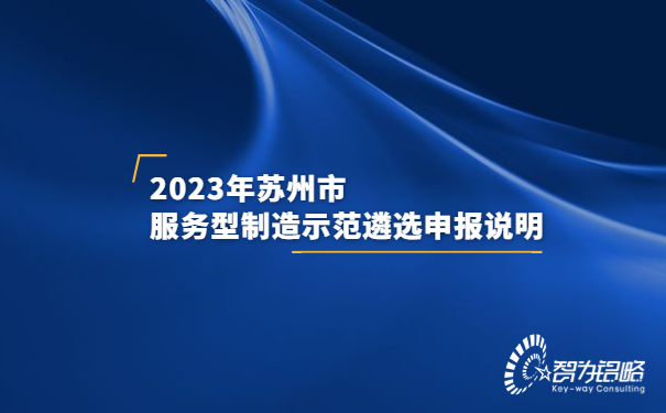 2023年蘇州市服務(wù)型制造示范遴選申報說明