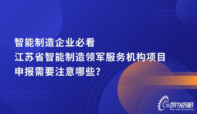 智能制造企業(yè)必看，江蘇省智能制造領(lǐng)軍服務(wù)機(jī)構(gòu)項(xiàng)目咨詢需要注意哪些？